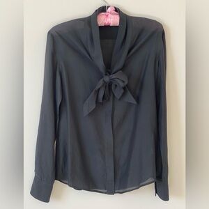 Gap Black Silk/Cotton Blouse med